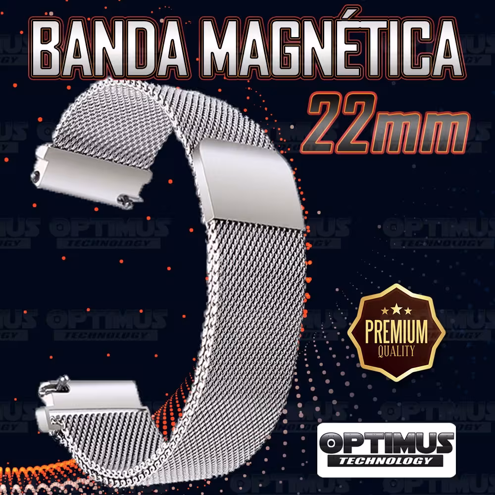 Correa Pulso Banda Metal Magnética 22mm (milímetros) para reloj o Smartwatch Casio Xiaomi fossil Huawei Samsung OPTIMUS TECHNOLO