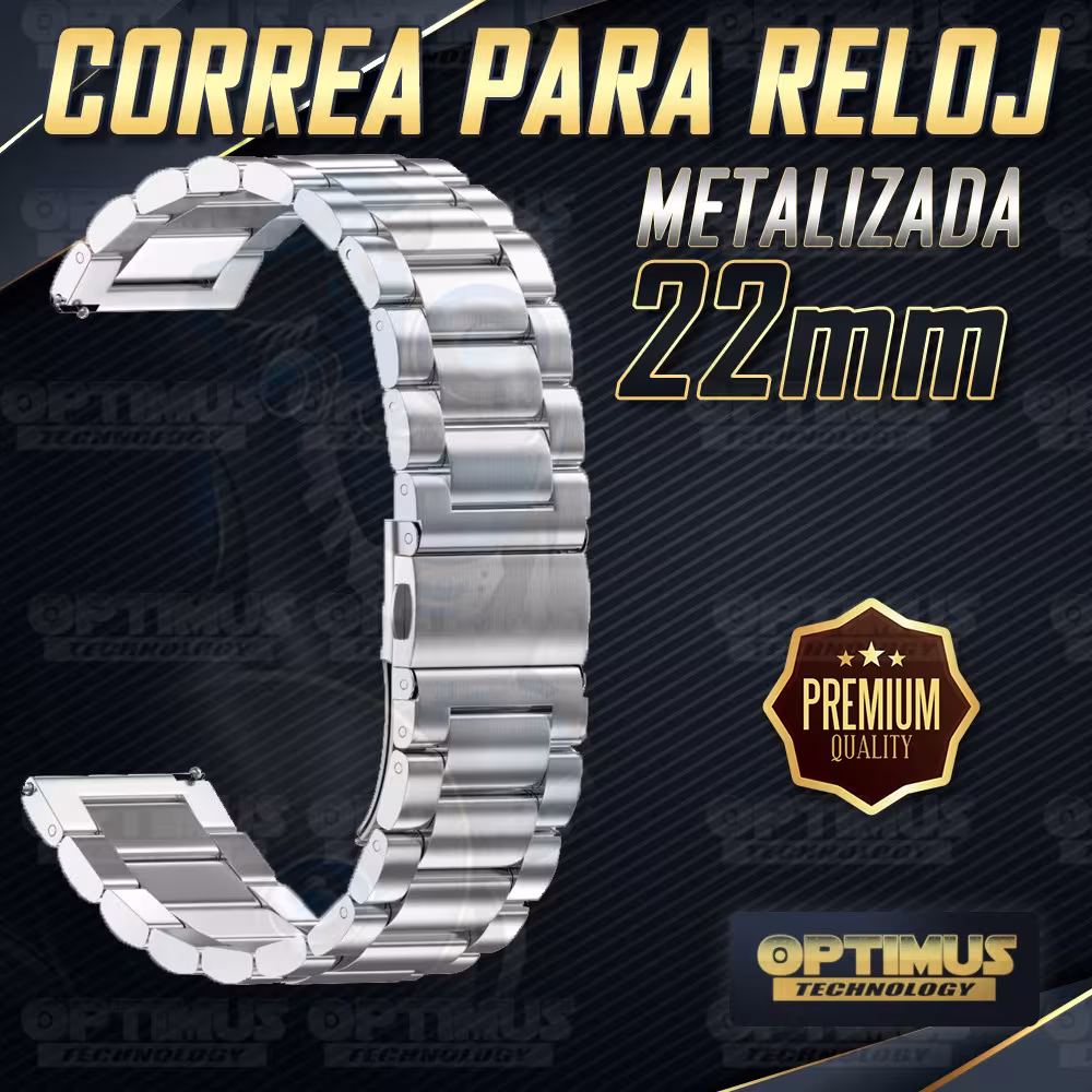 Correa Banda Manilla Metal Magnética 22mm (milímetros) para reloj o Smartwatch Casio Xiaomi fossil Huawei Samsung OPTIMUS TECHNO