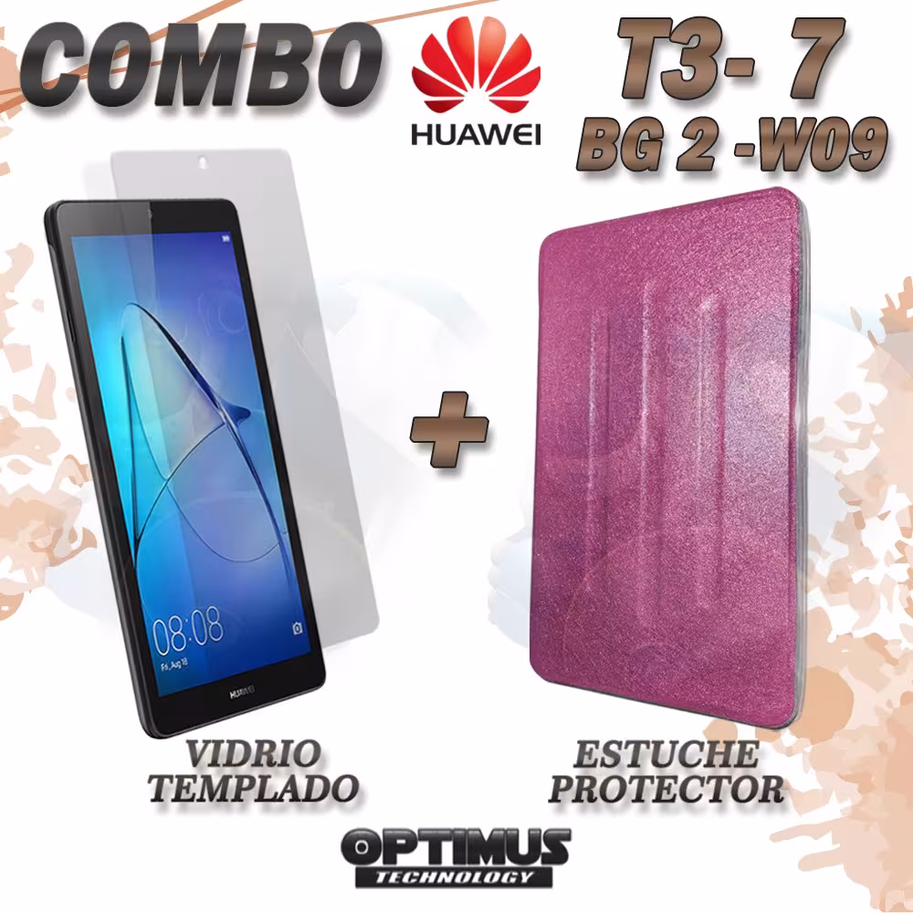 Vidrio Templado Y Forro Protector Silicona Tablet Huawei T3-7 Bg2-w09 | OPTIMUS TECHNOLOGY™ | KT-VTP-EST-HW-T3-7-W09 |
