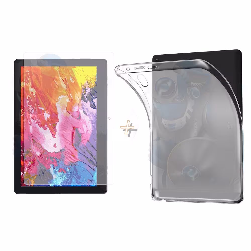 Combo Vidrio Templado Y Estuche Silicona Tablet Lenovo Tab E10 | OPTIMUS TECHNOLOGY™ | KT-VTP-EST-LNV-E10 |