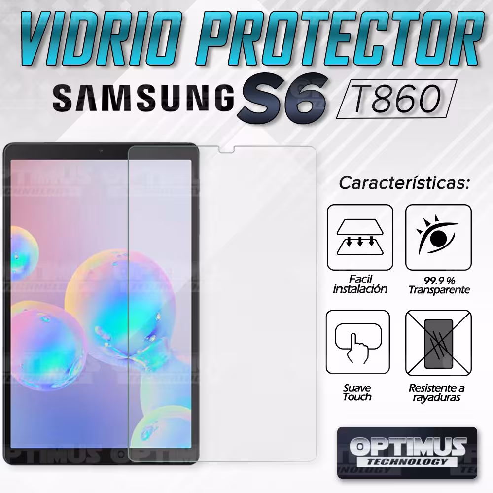 Vidrio Templado Protector Tablet Samsung Galaxy S6 T860 10.4 Pulgadas | OPTIMUS TECHNOLOGY™ | VTP-SS-S6-T860-104 |