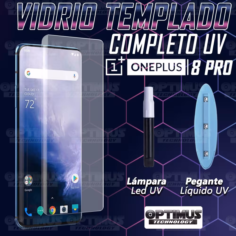 Vidrio templado Protector UV Dispersión Liquida para Oneplus 8 Pro | OPTIMUS TECHNOLOGY™ | VTPUV-OP-8-PRO |