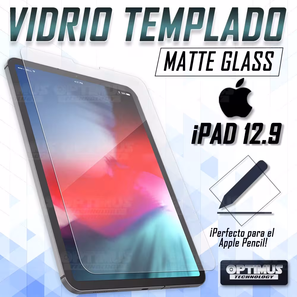 Vidrio Templado Protector Matte Glass Tablet iPad 12.9 / iPad Pro 2020 | OPTIMUS TECHNOLOGY™ | VTP-MTG-IPD-12.9 |