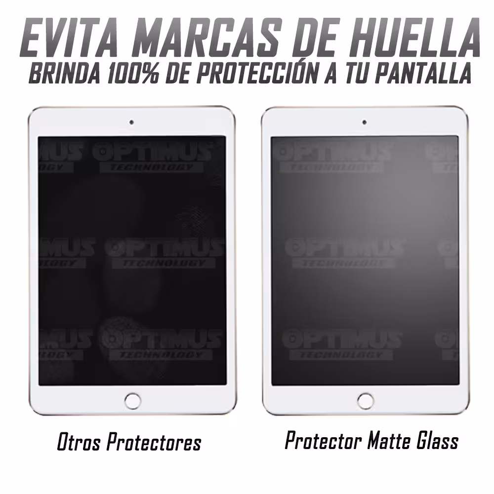 Vidrio Templado Protector Matte Glass Tablet iPad 7 generación 10.2" | OPTIMUS TECHNOLOGY™ | VTP-MTG-IPD-7-10.2 |