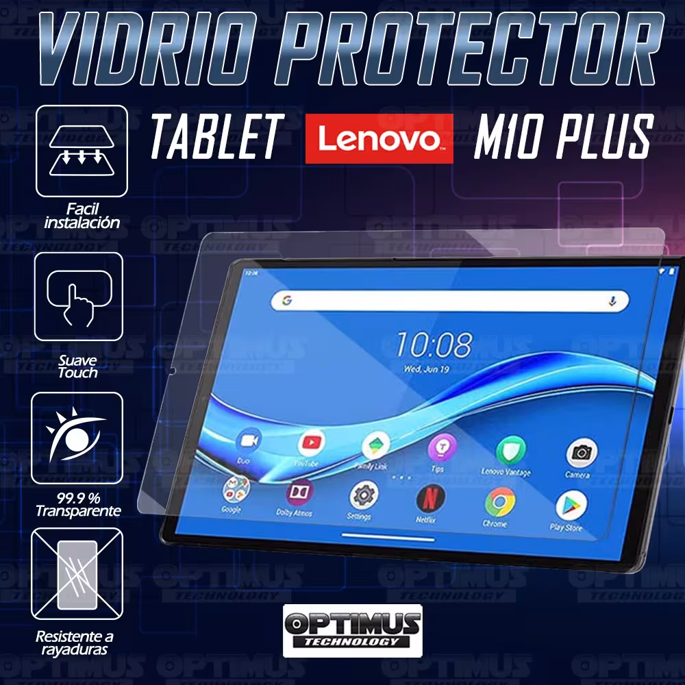 Vidrio Templado Protector Tablet Lenovo m10 plus tb-x606f | OPTIMUS TECHNOLOGY™ | VTP-LNV-M10-PLUS-606 |