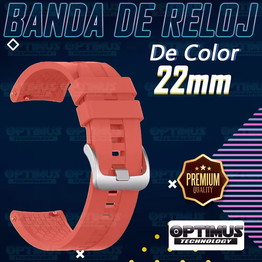 Correa Pulso de Goma 22mm (milímetros) para reloj o Smartwatch Casio Xiaomi fossil Huawei Samsung Michael Kors