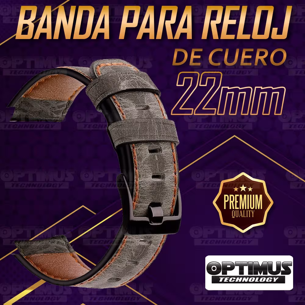 Correa Pulso Manilla de Cuero 22mm (milímetros) para reloj o Smartwatch Casio Xiaomi fossil Huawei Samsung Michael Kors