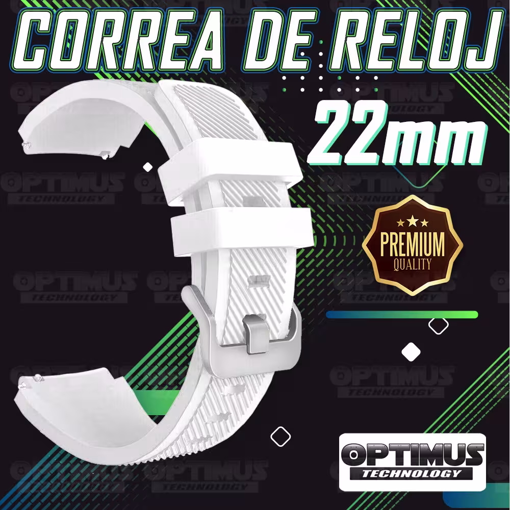 Correa Pulso Banda de Goma Rayada 22mm (milímetros) para reloj o Smartwatch Casio Xiaomi fossil Huawei Samsung OPTIMUS TECHNOLOG