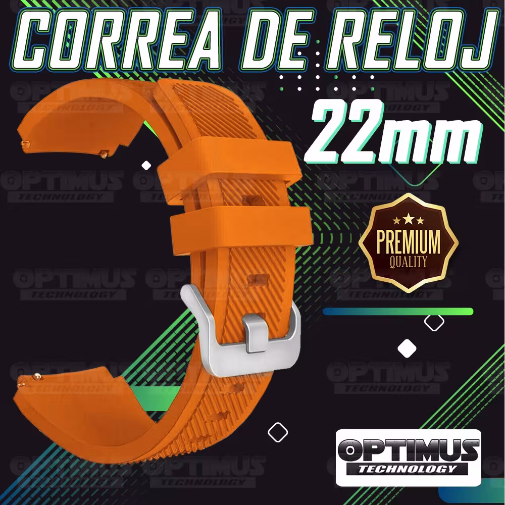 Correa Pulso Banda de Goma Rayada 22mm (milímetros) para reloj o Smartwatch Casio Xiaomi fossil Huawei Samsung OPTIMUS TECHNOLOG