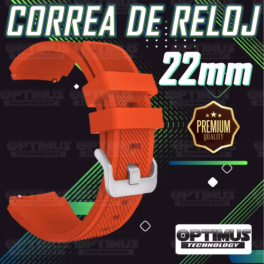 Correa Pulso Banda de Goma Rayada 22mm (milímetros) para reloj o Smartwatch Casio Xiaomi fossil Huawei Samsung OPTIMUS TECHNOLOG