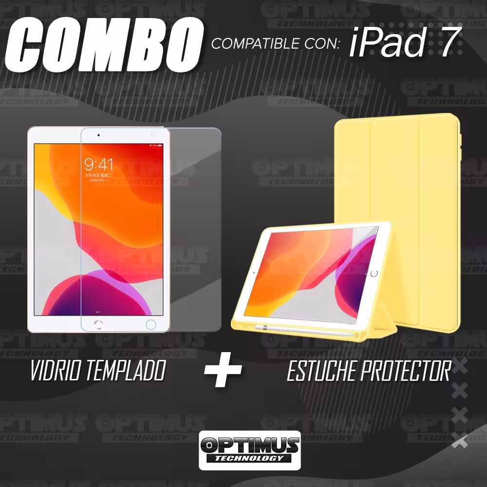 Kit Vidrio Templado Y Estuche Protector de tapa Con portalápiz Tablet iPad 7 Generación 10.2 OPTIMUS TECHNOLOGY™ - 2