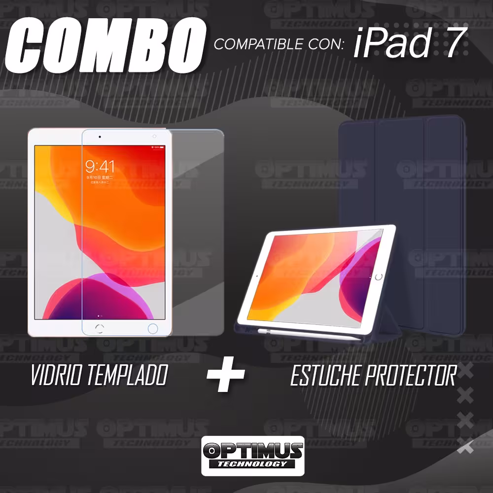 Kit Vidrio Templado Y Estuche Protector de tapa Con portalápiz Tablet iPad 7 Generación 10.2 OPTIMUS TECHNOLOGY™ - 8