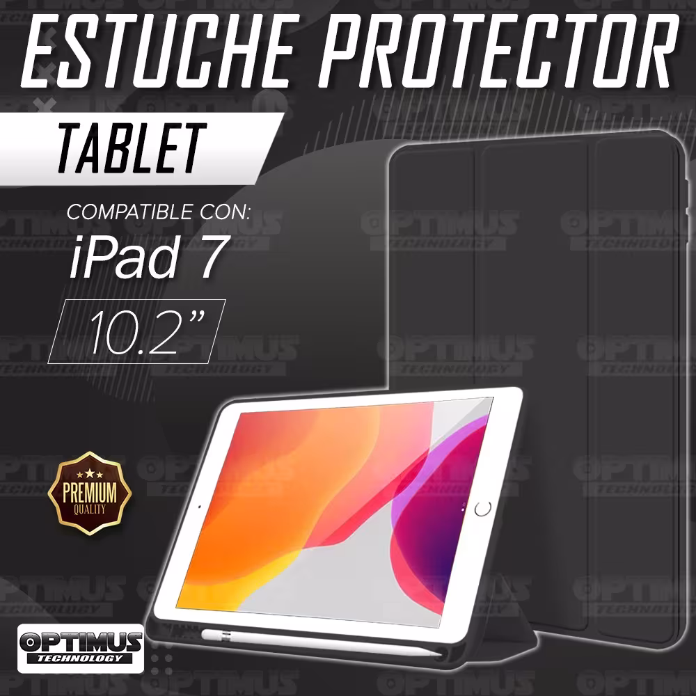 Kit Vidrio Templado Y Estuche Protector de tapa Con portalápiz Tablet iPad 7 Generación 10.2 OPTIMUS TECHNOLOGY™ - 16