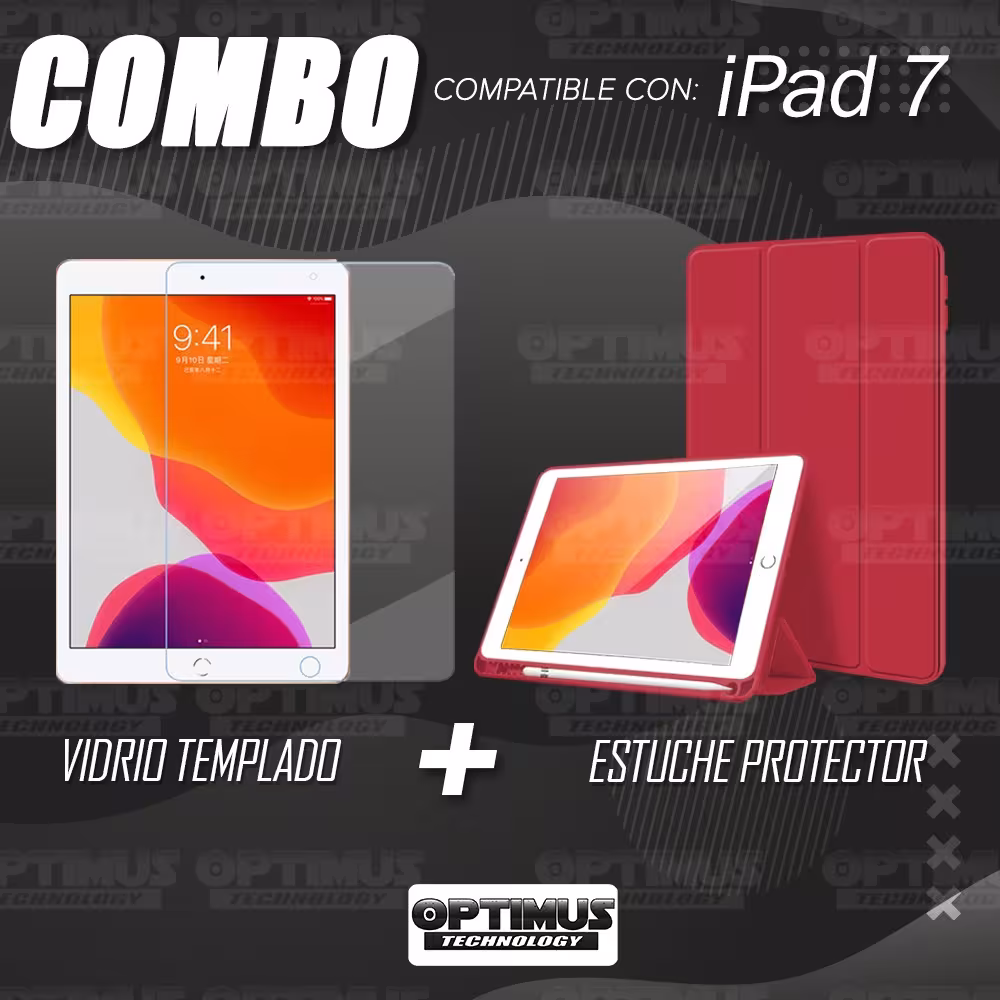 Kit Vidrio Templado Y Estuche Protector de tapa Con portalápiz Tablet iPad 7 Generación 10.2 OPTIMUS TECHNOLOGY™ - 20