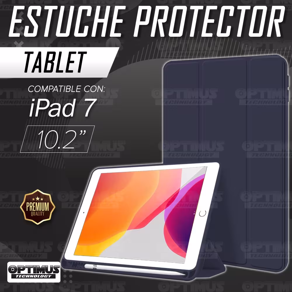 Combo Estuche con porta lápiz Y Vidrio MatteGlass efecto papel para iPad 7 10.2" OPTIMUS TECHNOLOGY™ - 4