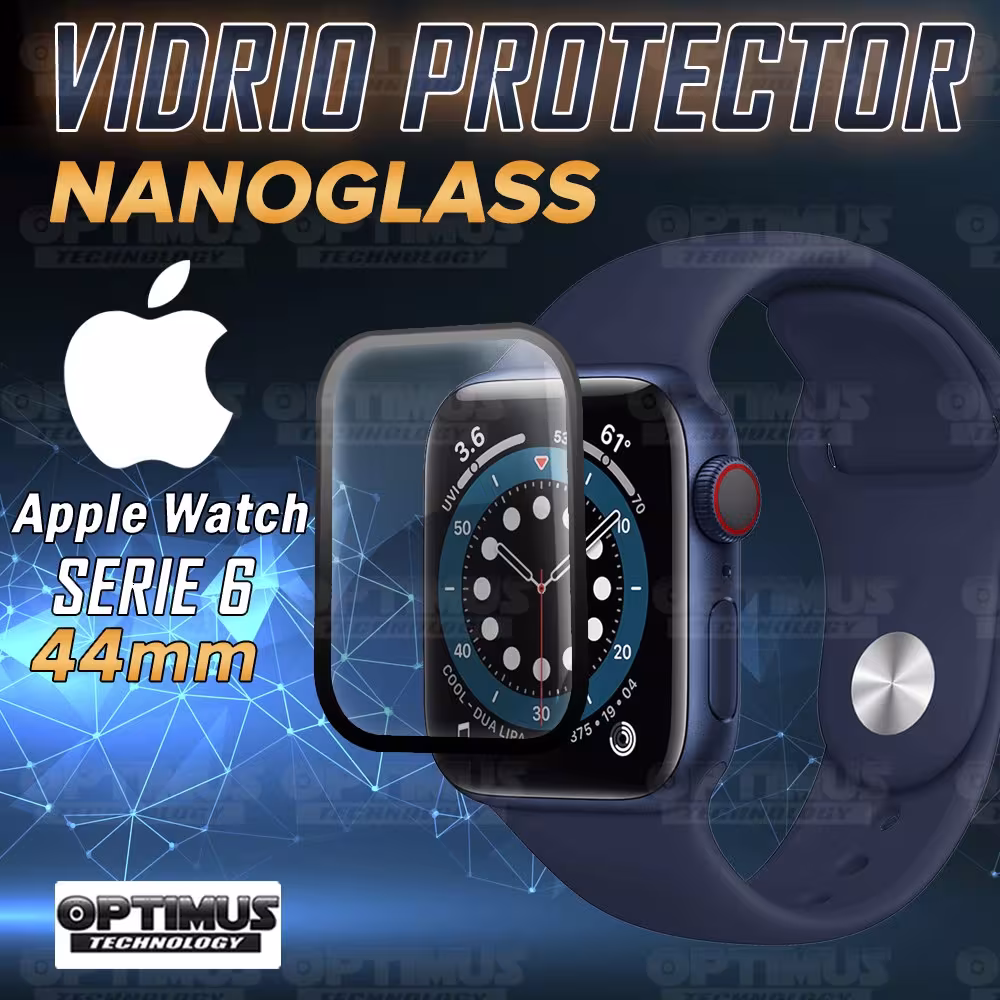 Vidrio Templado Protector Cerámico Para Reloj Smartwatch Apple Watch iWatch Serie 6 44mm OPTIMUS TECHNOLOGY™ - 2