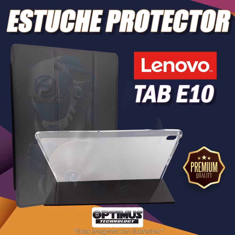 Combo Cristal Vidrio Templado Y Forro Protector Tablet Lenovo E10 | OPTIMUS TECHNOLOGY™ | KTD-ESTN-VTP-LNV-E10 |