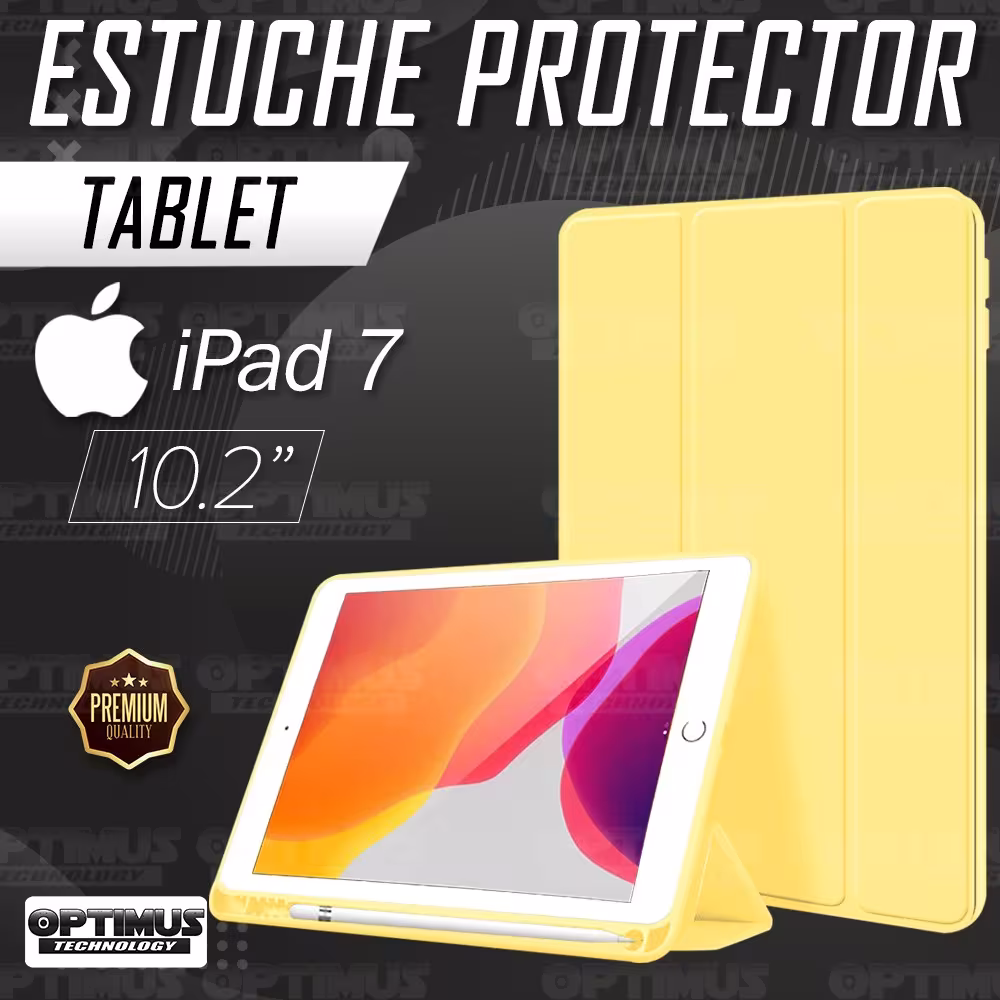 Estuche Protector con porta lápiz para Tablet iPad 7 Generación 10.2" | OPTIMUS TECHNOLOGY™ | EST-PL-IPD-7-10.2 |