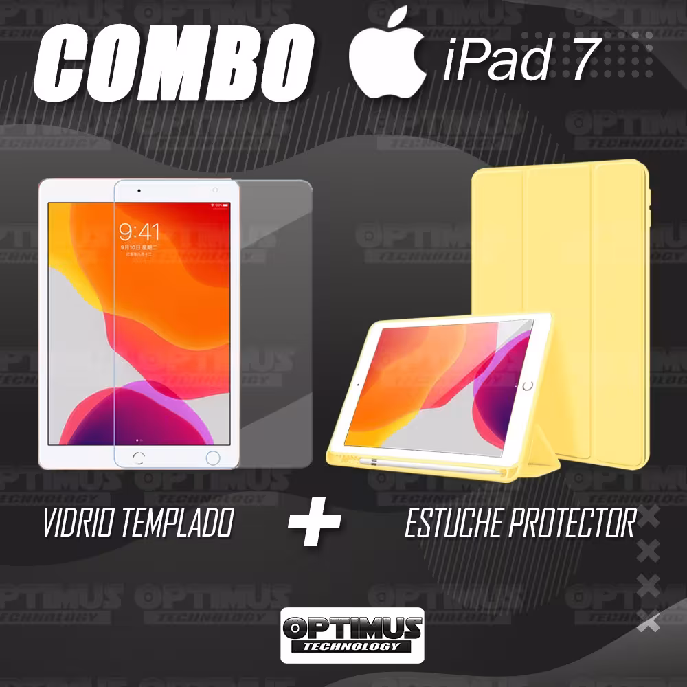 Kit Vidrio Templado Y Estuche Protector de tapa Con portalápiz Tablet iPad 7 Generación 10.2 OPTIMUS TECHNOLOGY™ - 3