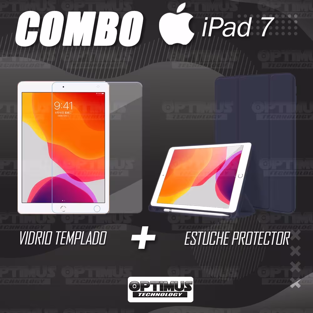 Kit Vidrio Templado Y Estuche Protector de tapa Con portalápiz Tablet iPad 7 Generación 10.2 OPTIMUS TECHNOLOGY™ - 9