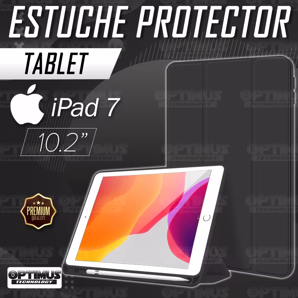 Kit Vidrio Templado Y Estuche Protector de tapa Con portalápiz Tablet iPad 7 Generación 10.2 OPTIMUS TECHNOLOGY™ - 17