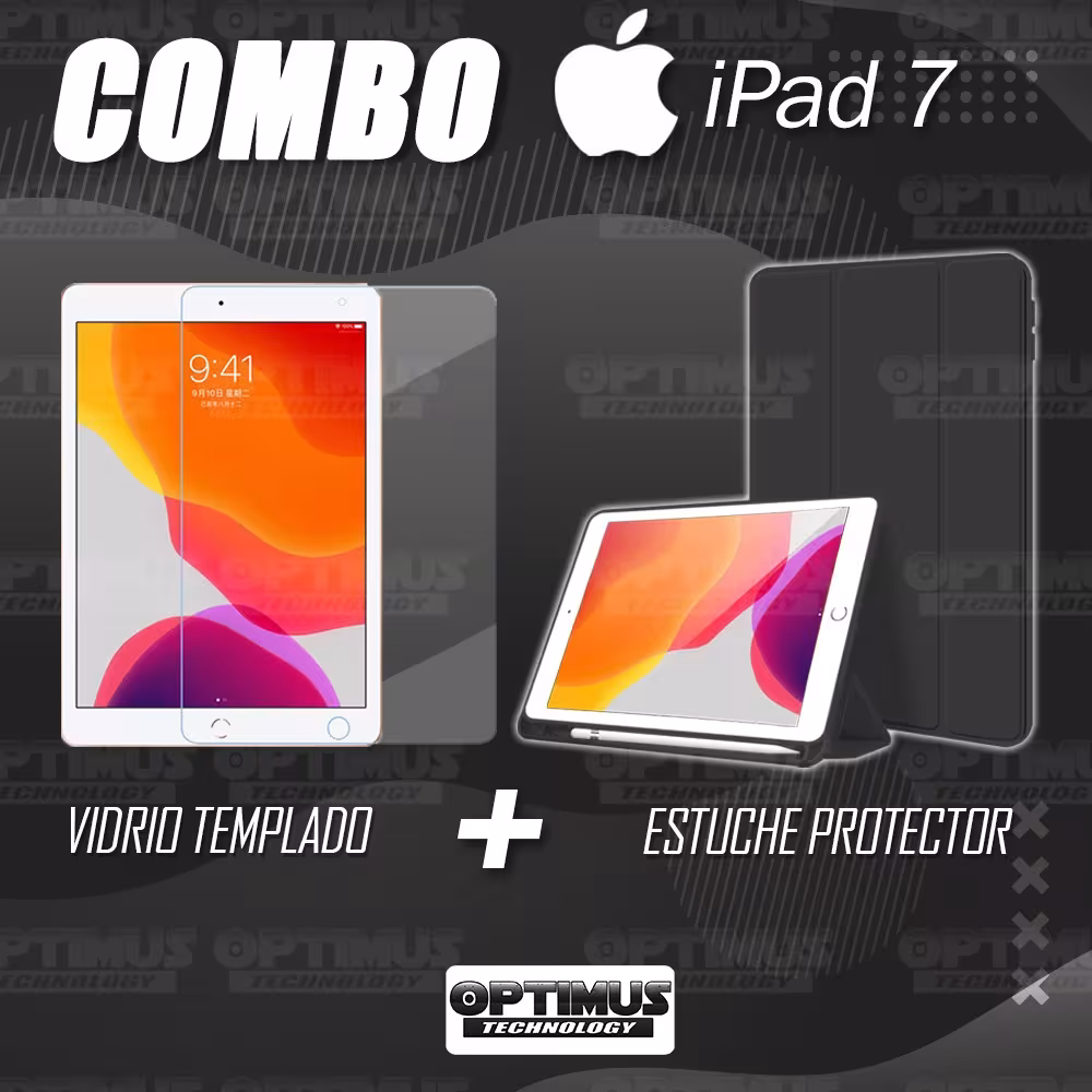 Kit Vidrio Templado Y Estuche Protector de tapa Con portalápiz Tablet iPad 7 Generación 10.2 OPTIMUS TECHNOLOGY™ - 15