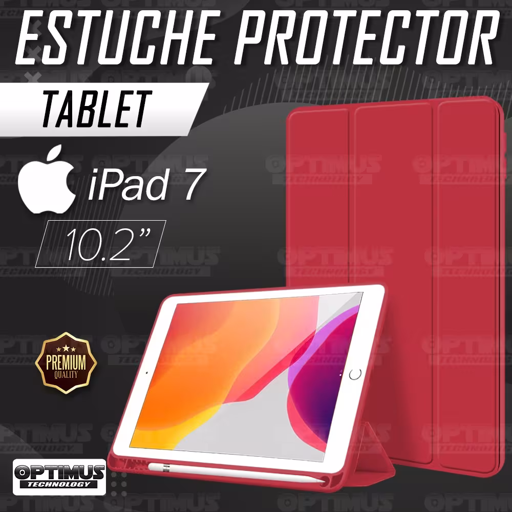 Kit Vidrio Templado Y Estuche Protector de tapa Con portalápiz Tablet iPad 7 Generación 10.2 OPTIMUS TECHNOLOGY™ - 23