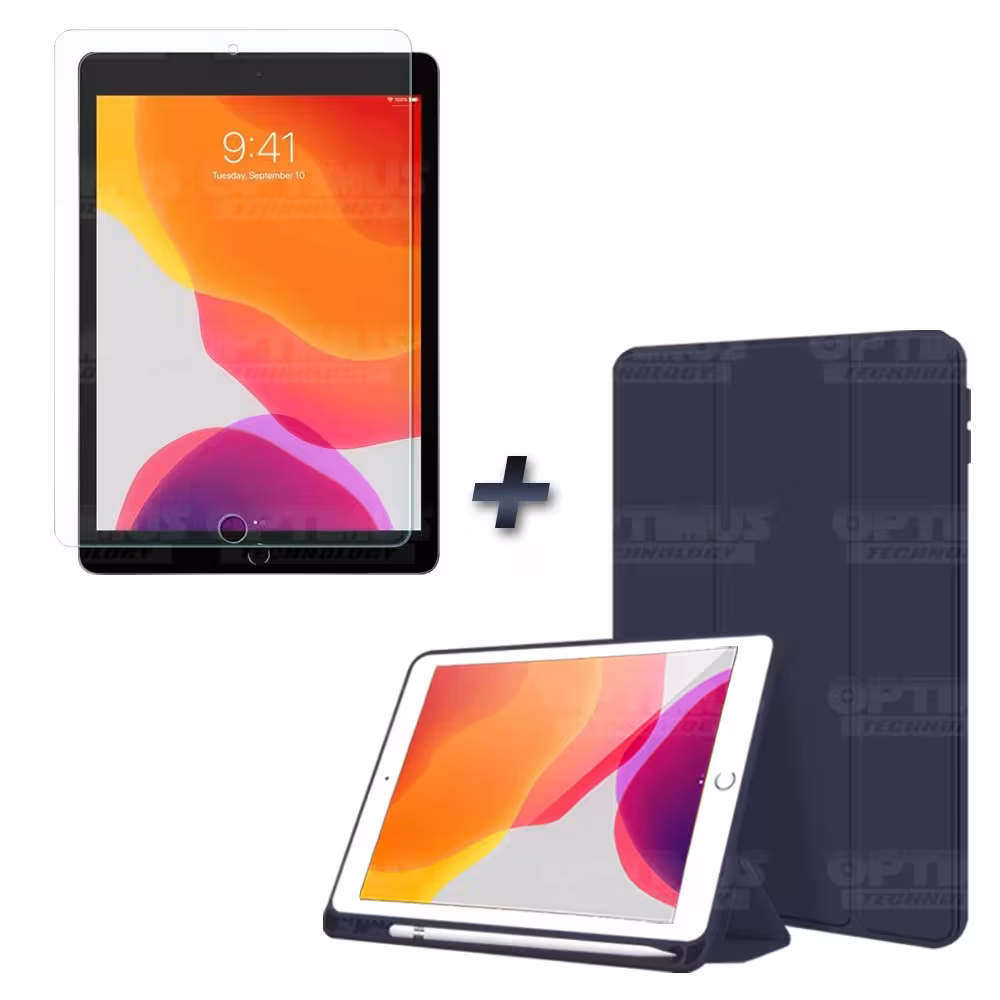 Combo Estuche con porta lápiz Y Vidrio MatteGlass efecto papel para iPad 7 10.2" OPTIMUS TECHNOLOGY™ - 1