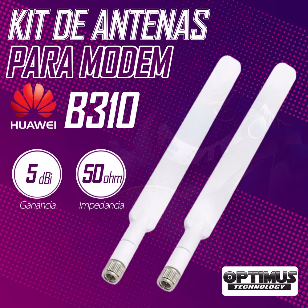 2 Antenas 4g Modem Enrutador Huawei B310 Entrada Sma múltiples marcas ZTE Cisco etc | OPTIMUS TECHNOLOGY™ | ANT-B310-SMA |