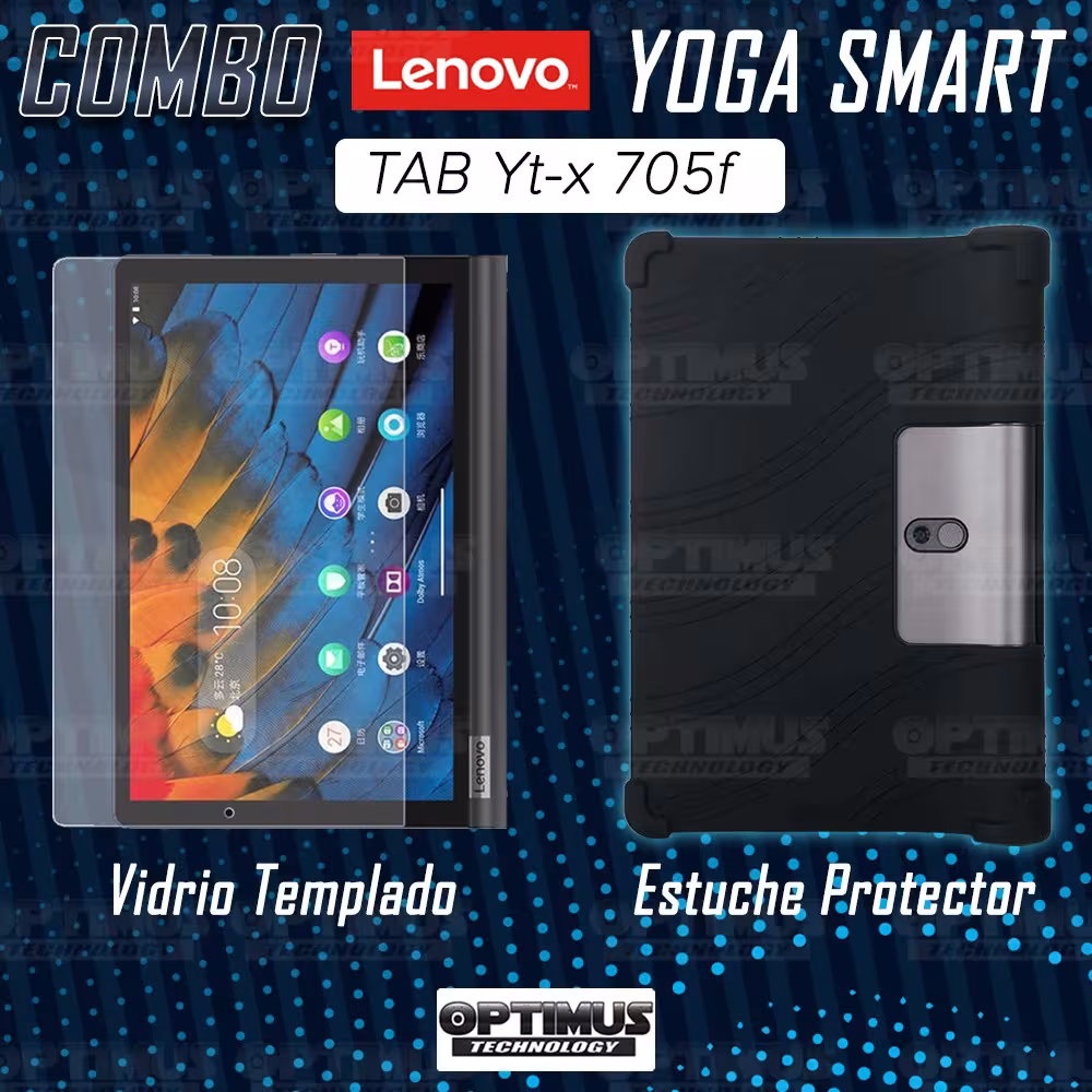 Combo Vidrio templado y Estuche Protector antigolpes Lenovo Yoga Smart Tab Yt-x 705f OPTIMUS TECHNOLOGY™ - 2