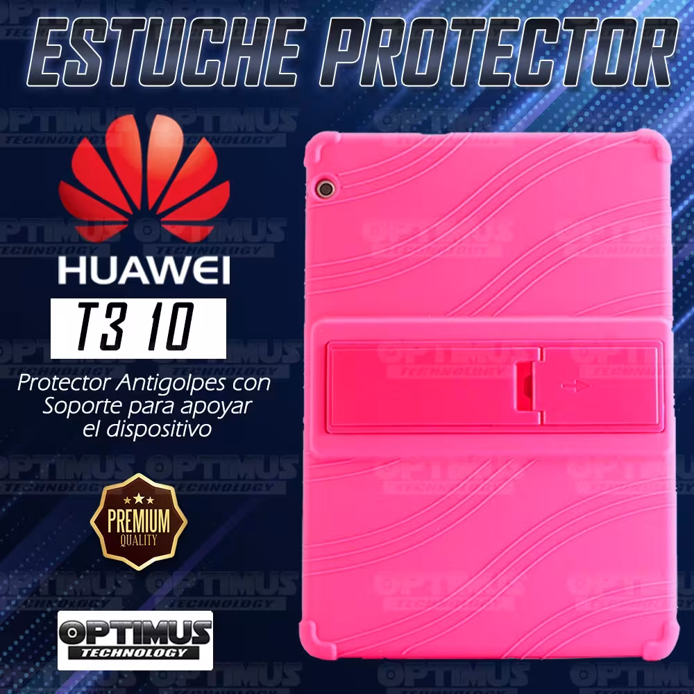 Estuche protector Tablet Huawei T3-10 Anti golpes + soporte de 3 ángulos | OPTIMUS TECHNOLOGY™ | EST-GM-HW-T3-10 |