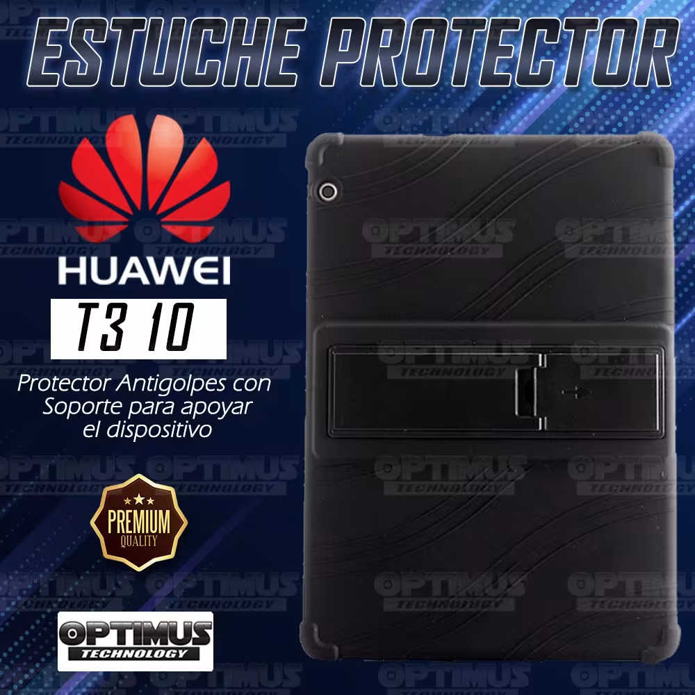 Combo Vidrio templado y Estuche Protector de goma antigolpes con soporte Tablet Huawei T3-10 OPTIMUS TECHNOLOGY™ - 13