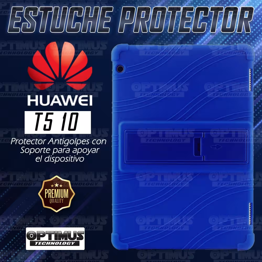 Estuche Case protector Tablet Huawei T5-10 Anti golpes con soporte de 3 ángulos | OPTIMUS TECHNOLOGY™ | EST-GM-HW-T5-10 |