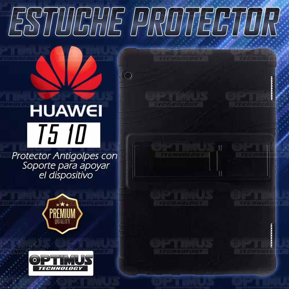 Estuche Case protector Tablet Huawei T5-10 Anti golpes con soporte de 3 ángulos | OPTIMUS TECHNOLOGY™ | EST-GM-HW-T5-10 |