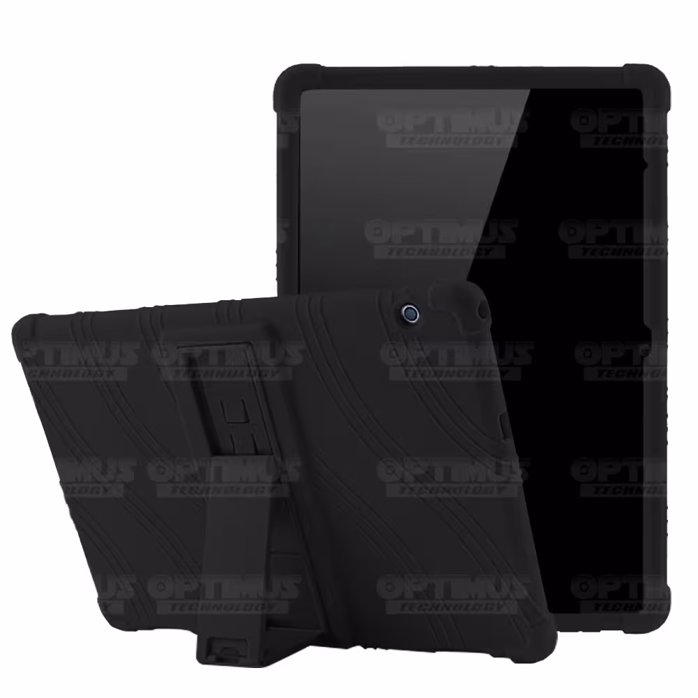 Kit Vidrio templado y Estuche Protector de goma antigolpes con soporte Tablet Huawei T5-10 OPTIMUS TECHNOLOGY™ - 10