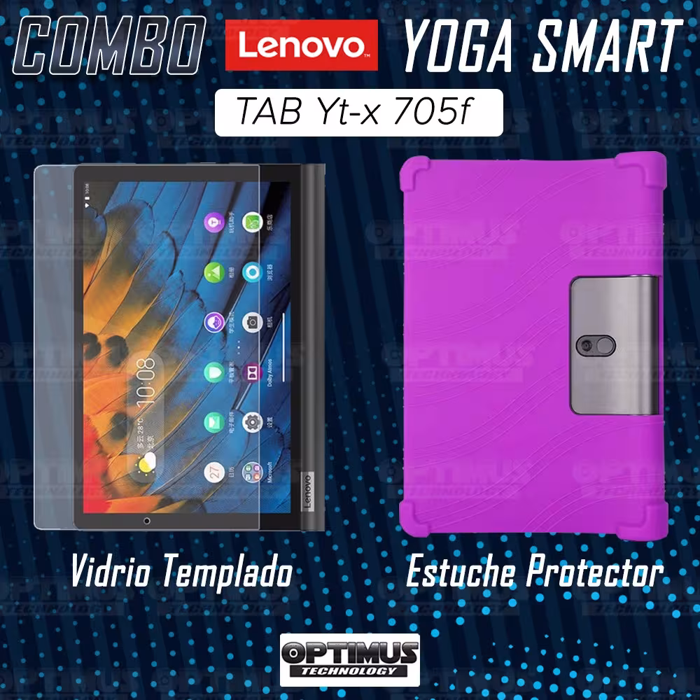 Combo Vidrio templado y Estuche Protector antigolpes Lenovo Yoga Smart Tab Yt-x 705f OPTIMUS TECHNOLOGY™ - 37