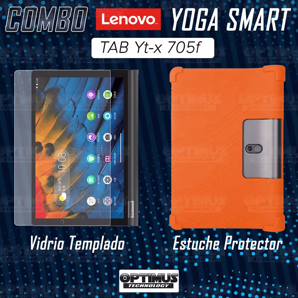 Combo Vidrio templado y Estuche Protector antigolpes Lenovo Yoga Smart Tab Yt-x 705f OPTIMUS TECHNOLOGY™ - 27