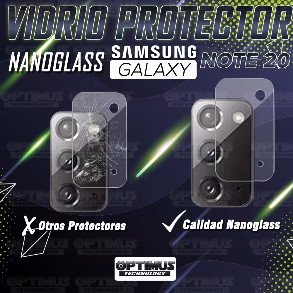 Vidrio Templado Nanoglass de cámara para celular Samsung Galaxy Note 20 | OPTIMUS TECHNOLOGY™ | VTP-CR-CM-SS-NTE-20 |