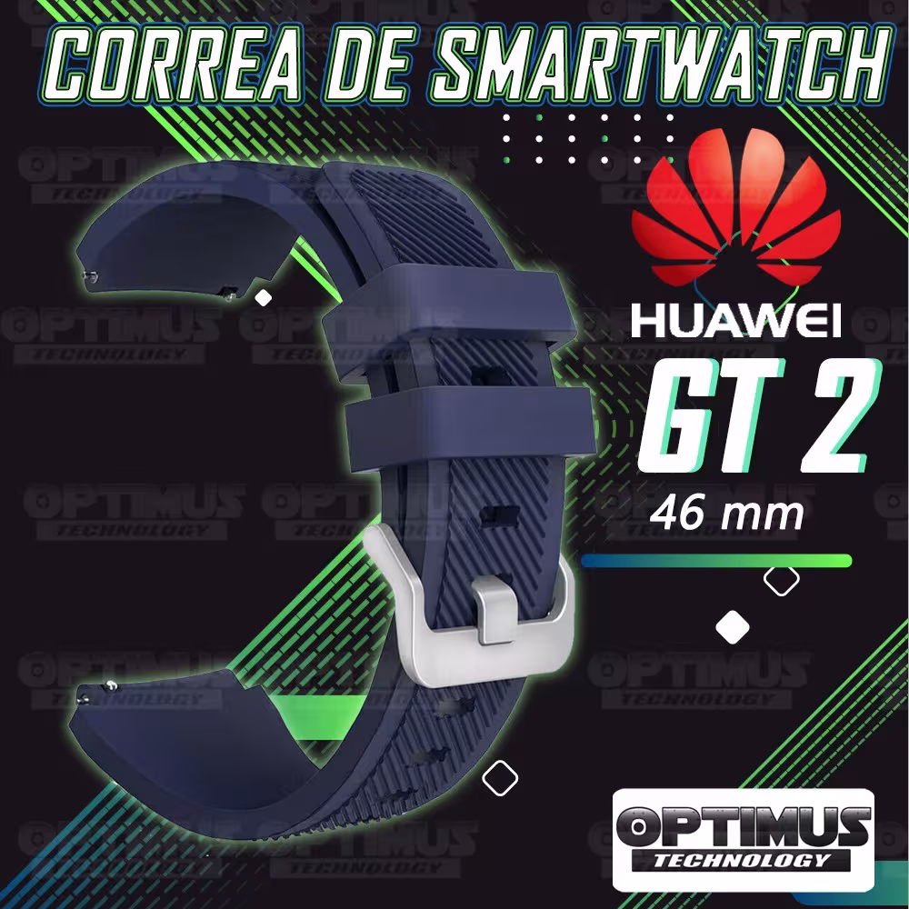 Correa Pulso Banda de Goma Rayada reloj Smartwatch Huawei Gt 2 46mm | OPTIMUS TECHNOLOGY™ | CRR-GMRY-HW-GT2-46 |