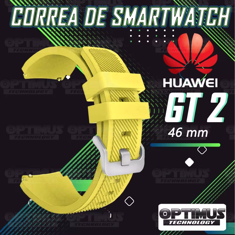 Kit Correa Pulso Manilla de Goma Y Vidrio Templado Huawei Gt 2 46mm | OPTIMUS TECHNOLOGY™ | CRRY-VTP-HW-GT2-46 |
