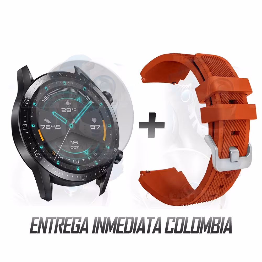 Kit Correa Pulso Manilla de Goma Y Vidrio Templado Huawei Gt 2 46mm | OPTIMUS TECHNOLOGY™ | CRRY-VTP-HW-GT2-46 |