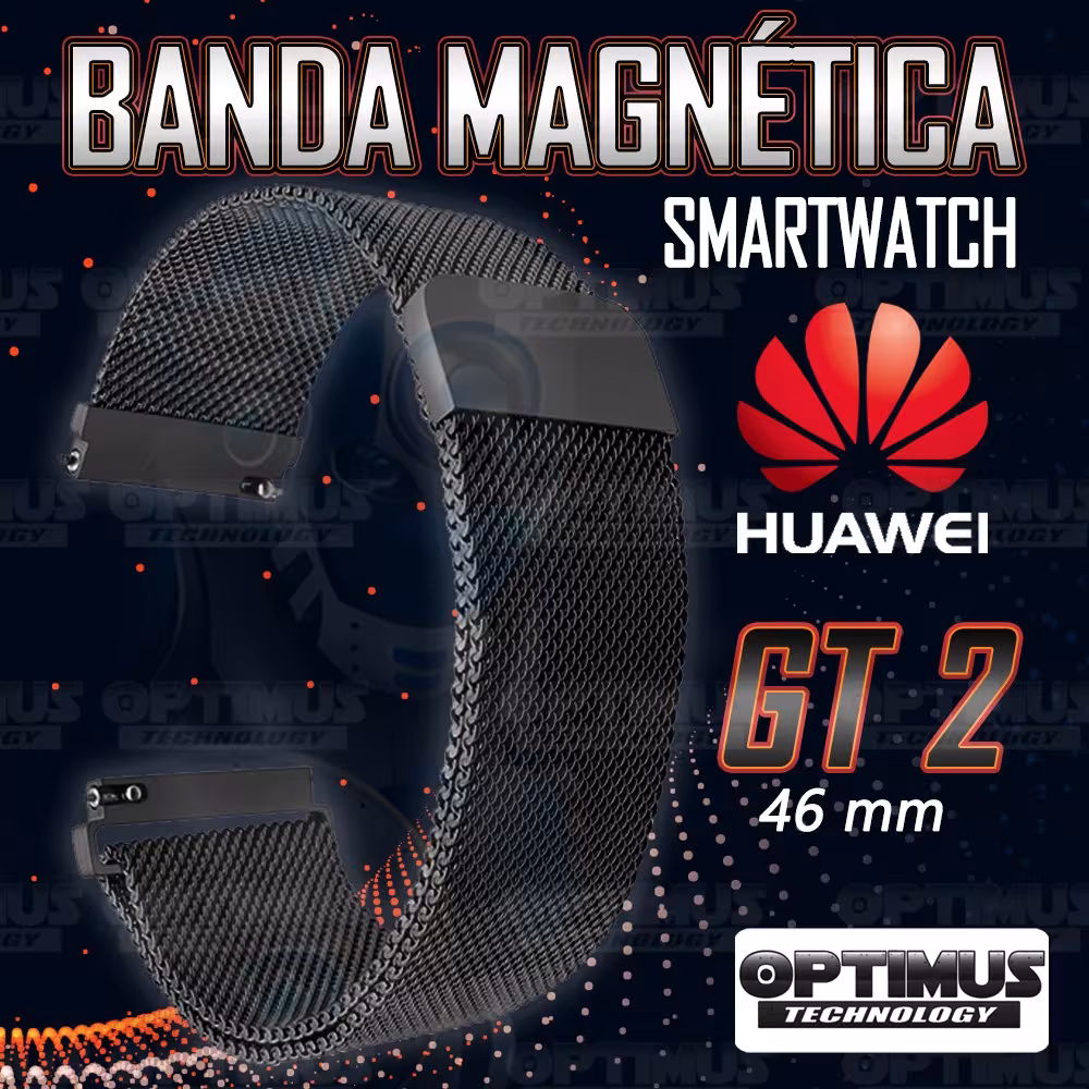 Correa Pulso Banda de Metal Magnética para reloj Smartwatch Huawei Gt2 46mm | OPTIMUS TECHNOLOGY™ | CRR-MGN-GT2-46 |