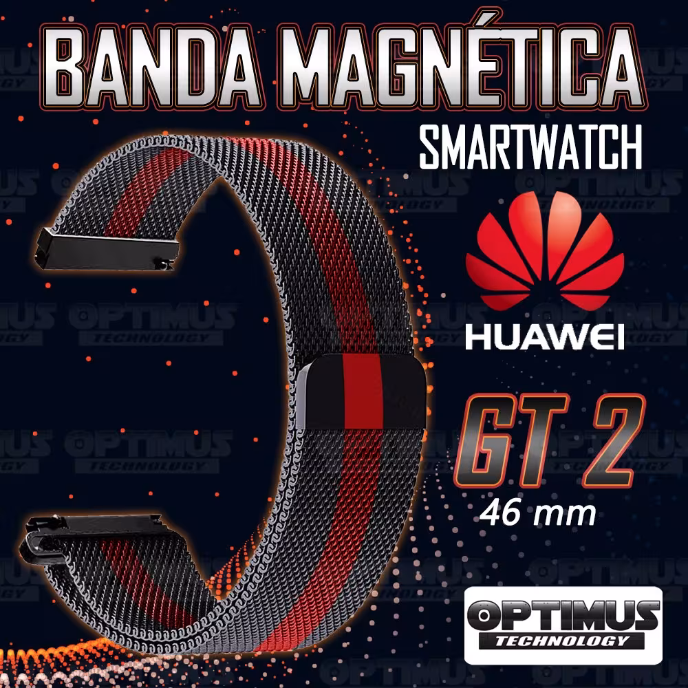 Correa Pulso Banda de Metal Magnética para reloj Smartwatch Huawei Gt2 46mm | OPTIMUS TECHNOLOGY™ | CRR-MGN-GT2-46 |