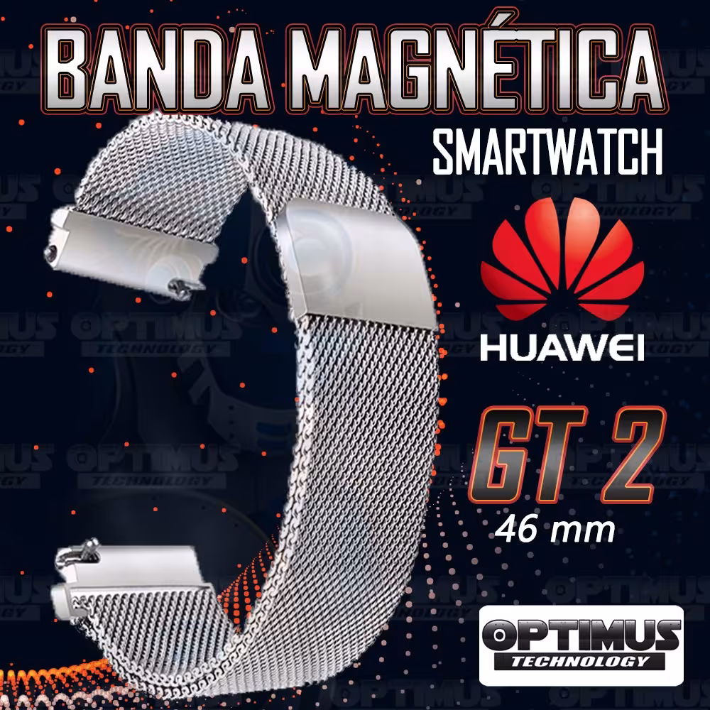 Correa Pulso Banda de Metal Magnética para reloj Smartwatch Huawei Gt2 46mm | OPTIMUS TECHNOLOGY™ | CRR-MGN-GT2-46 |