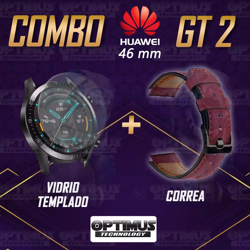 Manilla Correa De Cuero Y Vidrio Smartwatch Huawei Gt 2 46mm | OPTIMUS TECHNOLOGY™ | CRR-CR-VTP-HW-GT2-46 |