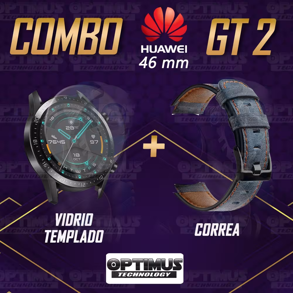Manilla Correa De Cuero Y Vidrio Smartwatch Huawei Gt 2 46mm | OPTIMUS TECHNOLOGY™ | CRR-CR-VTP-HW-GT2-46 |