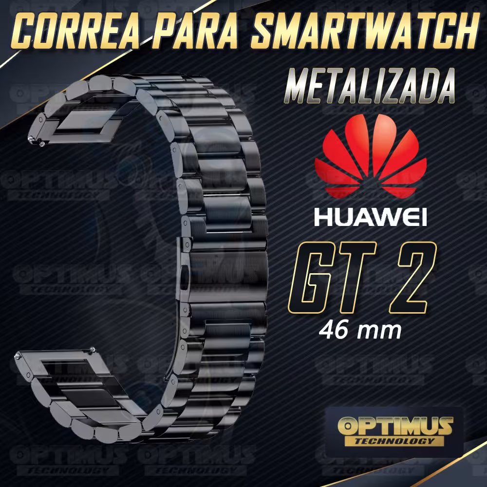 Vidrio Templado Y Correa De Metal Smartwatch Reloj Inteligente Huawei Gt2 46mm | OPTIMUS TECHNOLOGY™ | CRR-MT-VTP-HW-GT2-46 |