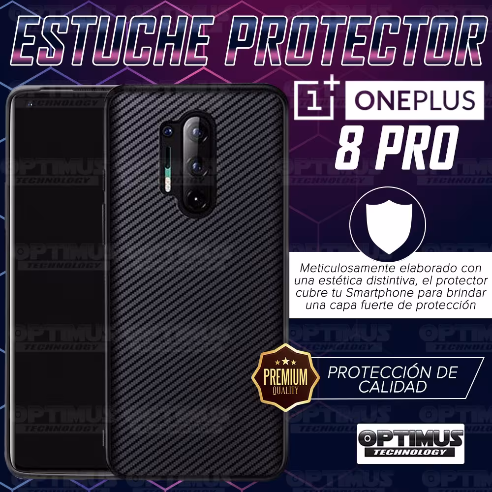 Kit Vidrio UV templado y Estuche Case Protector Oneplus 8 Pro | OPTIMUS TECHNOLOGY™ | EST-UV-OP-8-PRO |