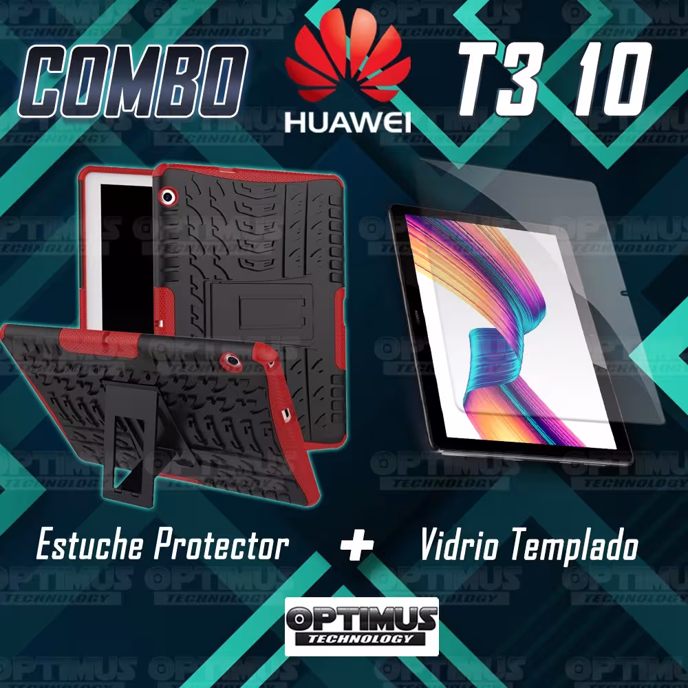 KIT Vidrio templado y Estuche Case Protector anti-golpes TPU Tablet Huawei T3-10 OPTIMUS TECHNOLOGY™ - 17