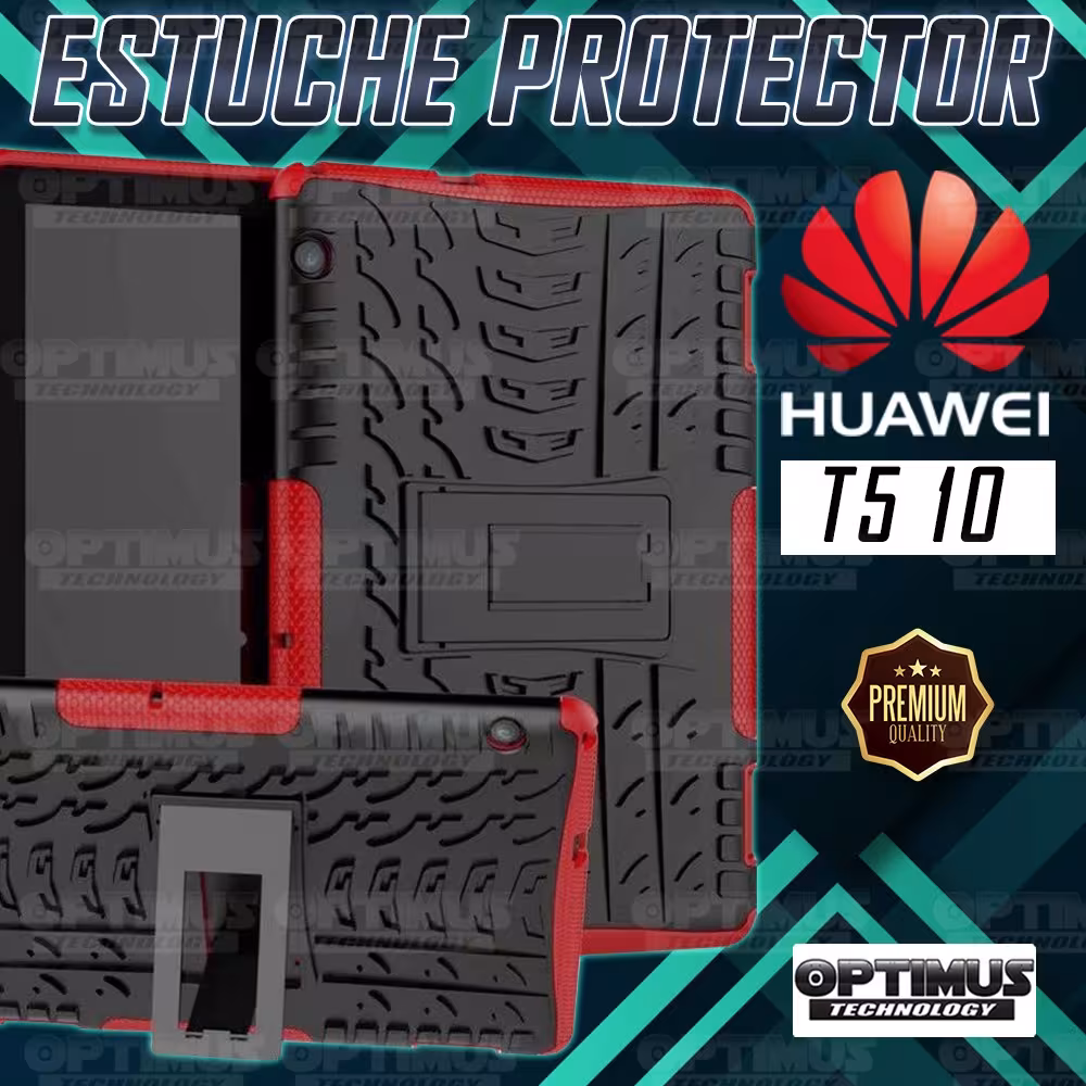 KIT Vidrio templado y Estuche Case Protector anti-golpes TPU Tablet Huawei T5-10 OPTIMUS TECHNOLOGY™ - 13